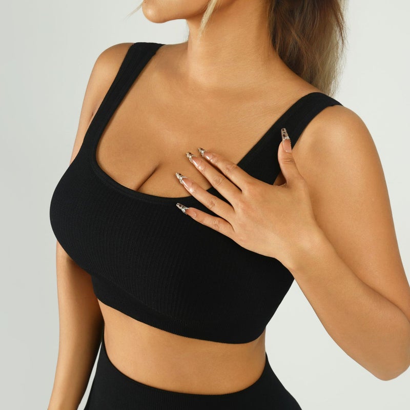 Threaded Yoga Vest For Women With Chest Pad Push-Up Sports Seamless Quick-Drying Slim Bra Training Sports Beautiful Back - Image 5